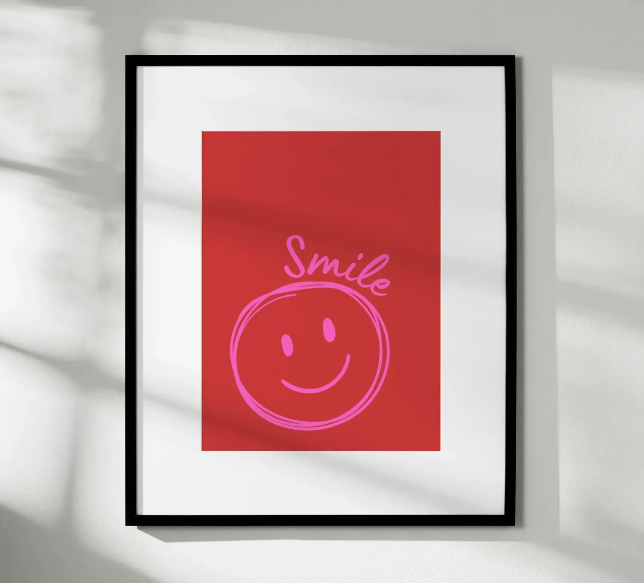 Smile poster con telaio in legno da DigiWunderwerk