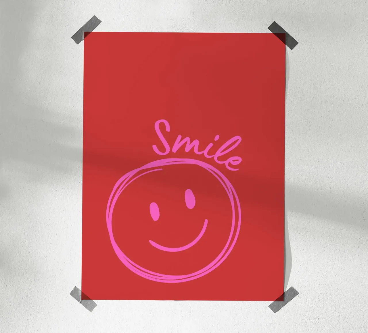 Smile poster con telaio in legno da DigiWunderwerk
