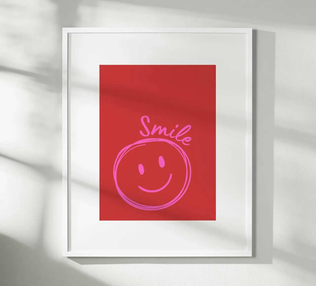 Smile poster con telaio in legno da DigiWunderwerk