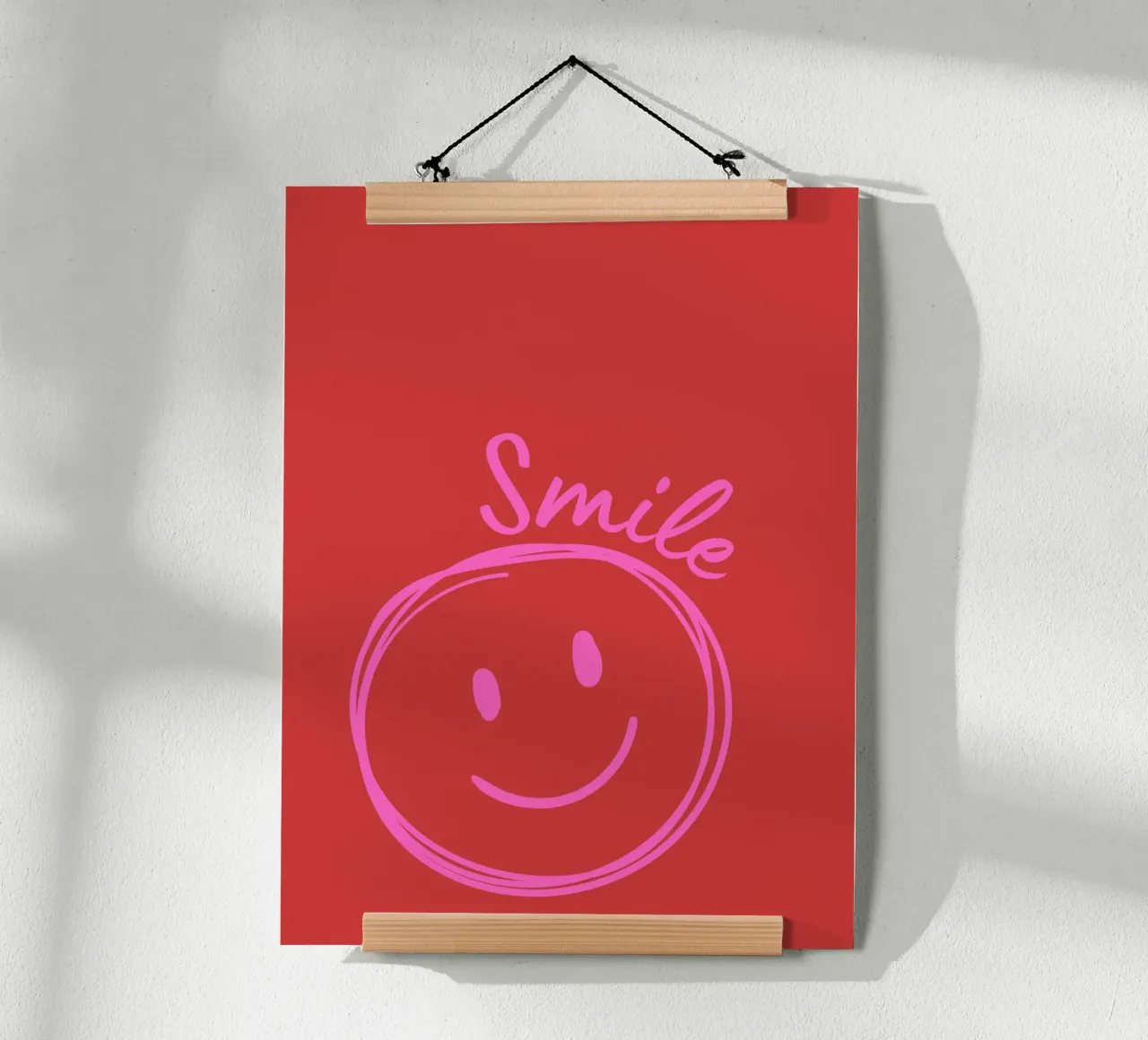 Smile poster con telaio in legno da DigiWunderwerk
