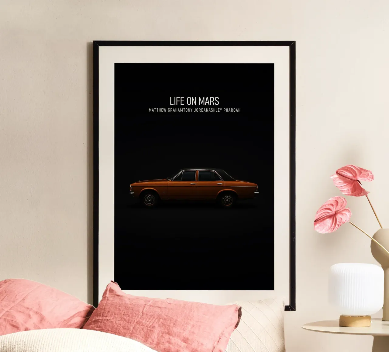 Life on Mars car poster con telaio in legno da AlexAuto