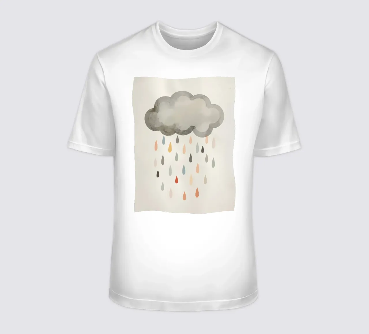 Nuvola con gocce di pioggia colorate t-shirt da DesignDoodle