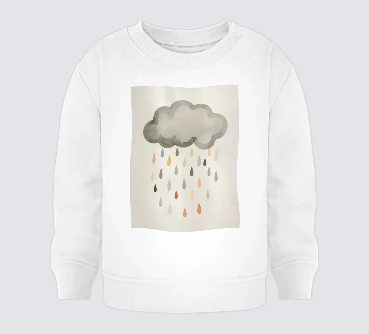 Nuvola con gocce di pioggia colorate felpa neonato da DesignDoodle