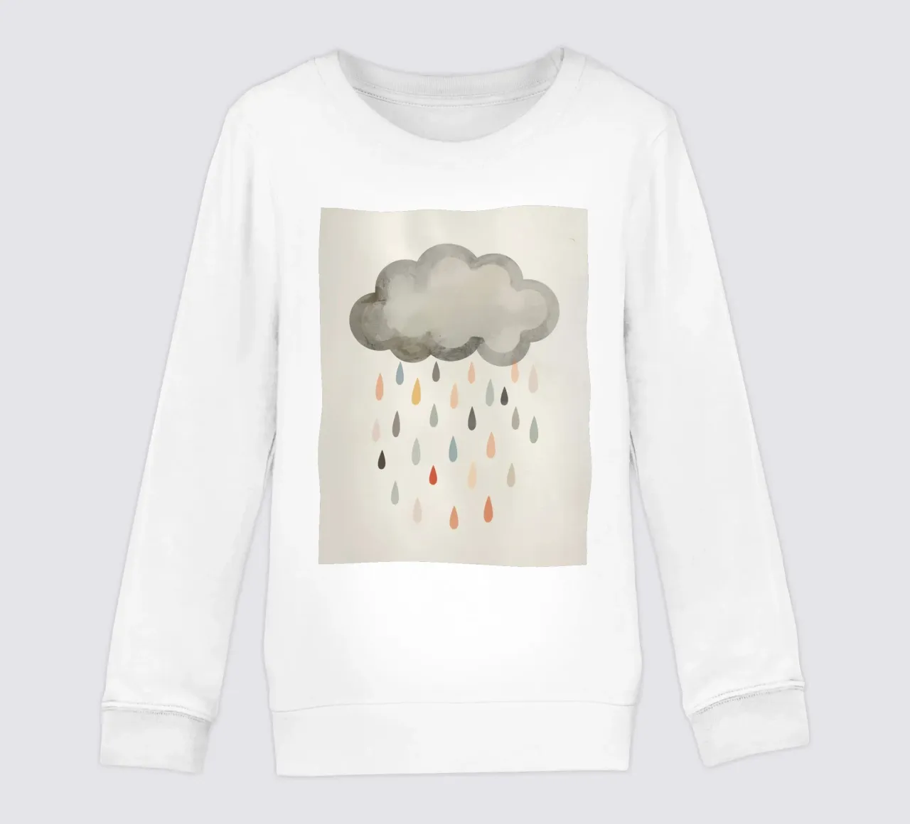 Nuvola con gocce di pioggia colorate felpa bambino da DesignDoodle