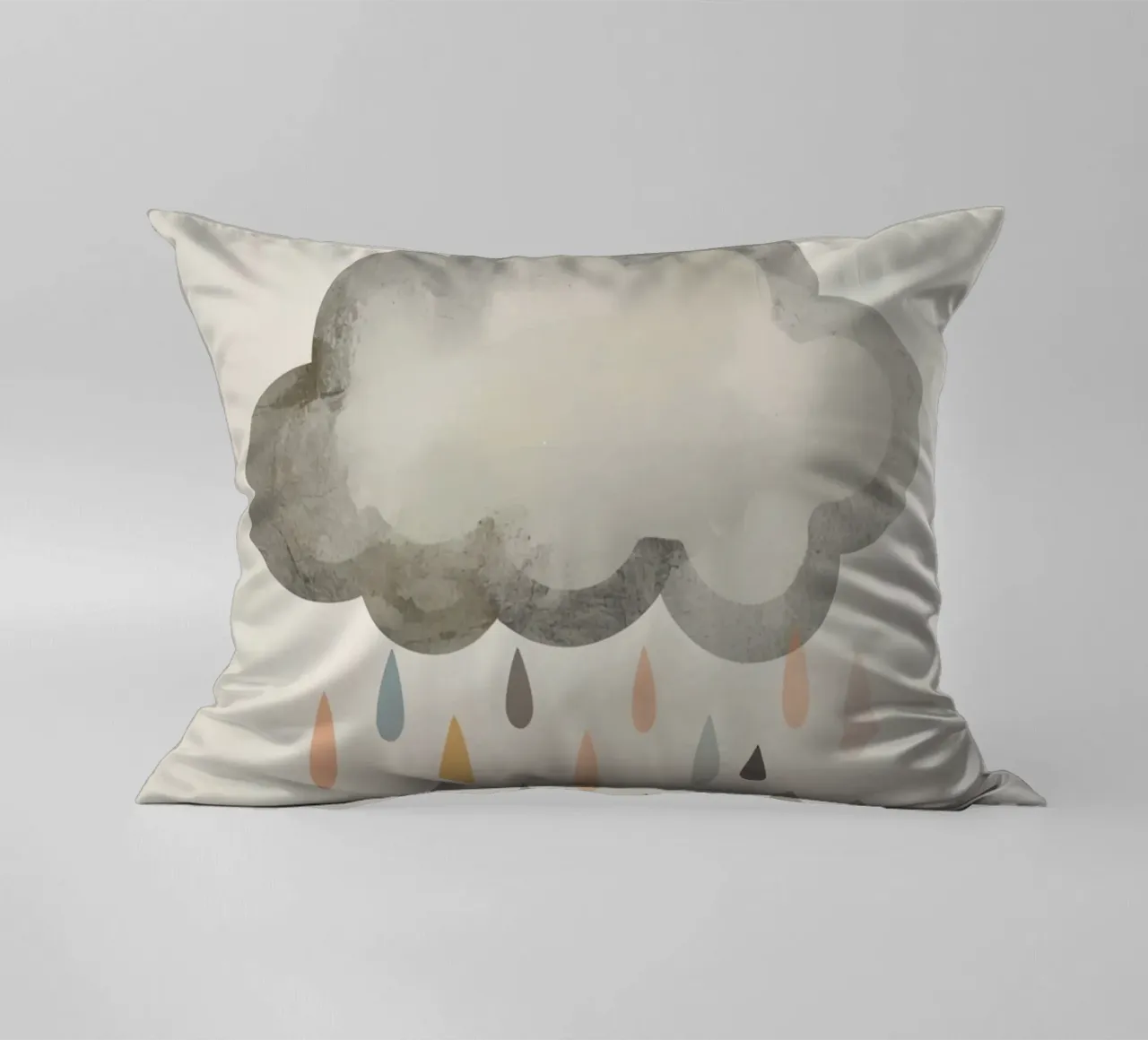 Nuvola con gocce di pioggia colorate cuscino da DesignDoodle