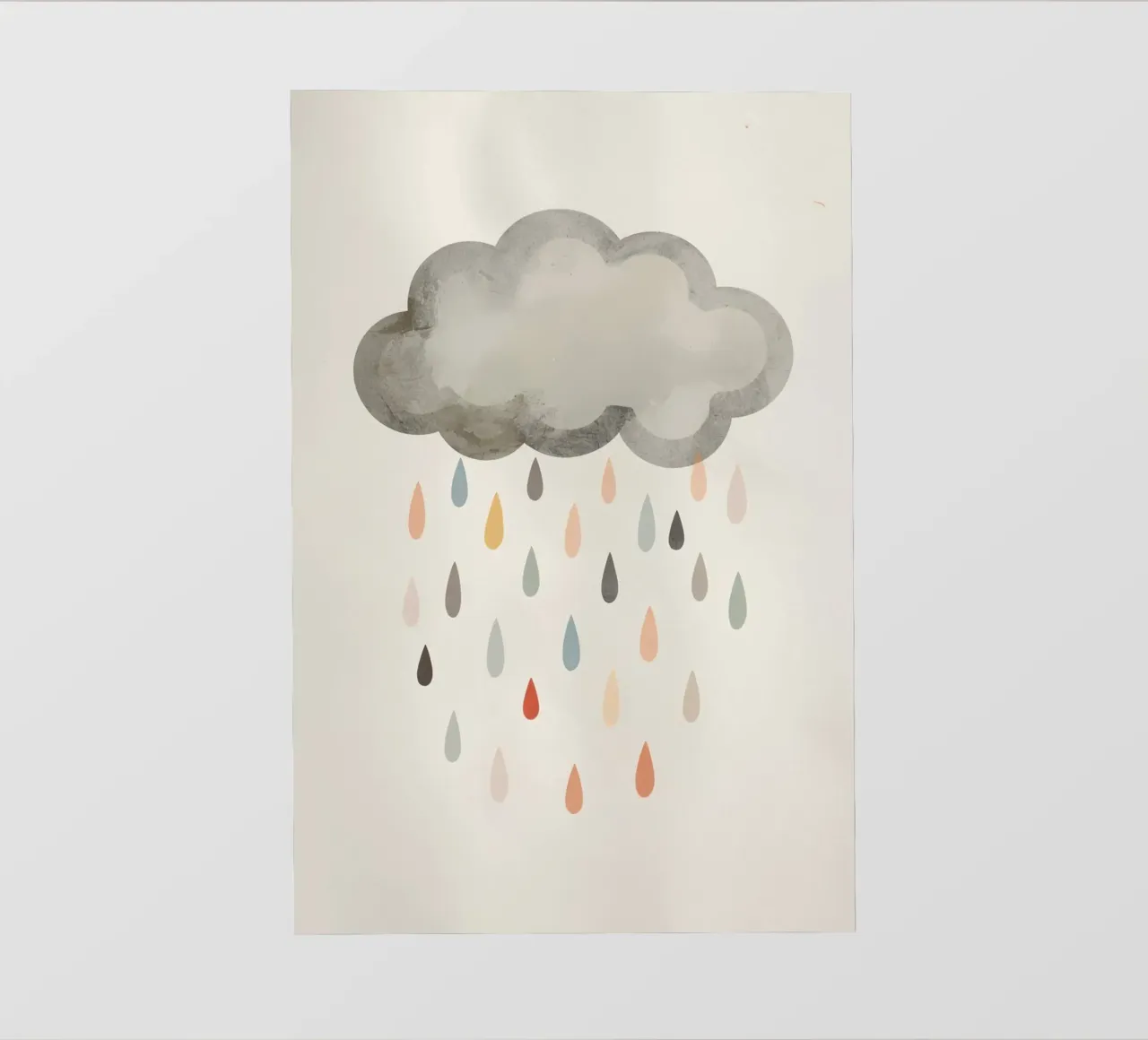 Nuvola con gocce di pioggia colorate telo in pvc da DesignDoodle