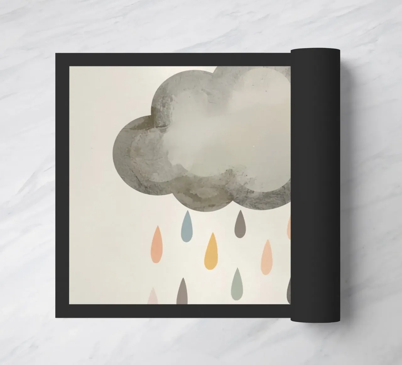 Nuvola con gocce di pioggia colorate zerbino da DesignDoodle