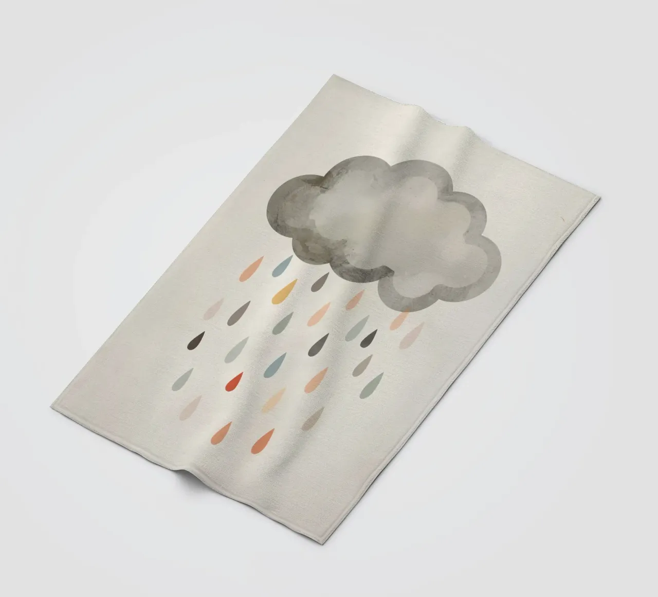 Nuvola con gocce di pioggia colorate coperta in pile da DesignDoodle