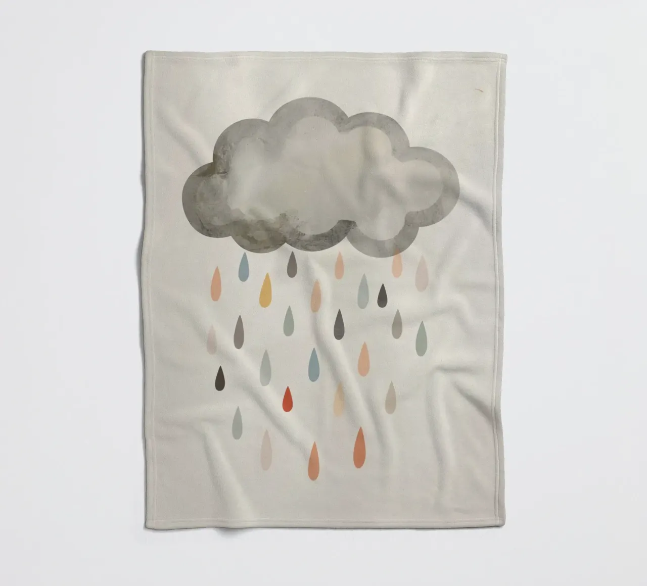 Nuvola con gocce di pioggia colorate coperta in pile da DesignDoodle