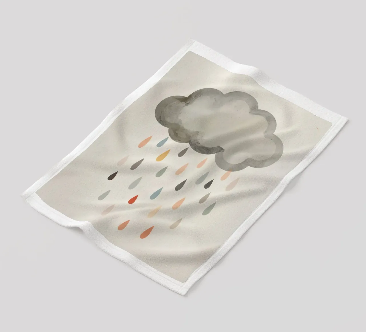 Nuvola con gocce di pioggia colorate coperta in pile da DesignDoodle