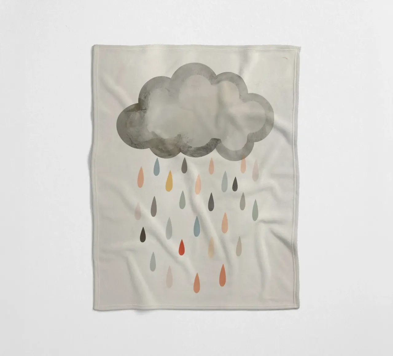 Nuvola con gocce di pioggia colorate coperta in pile da DesignDoodle