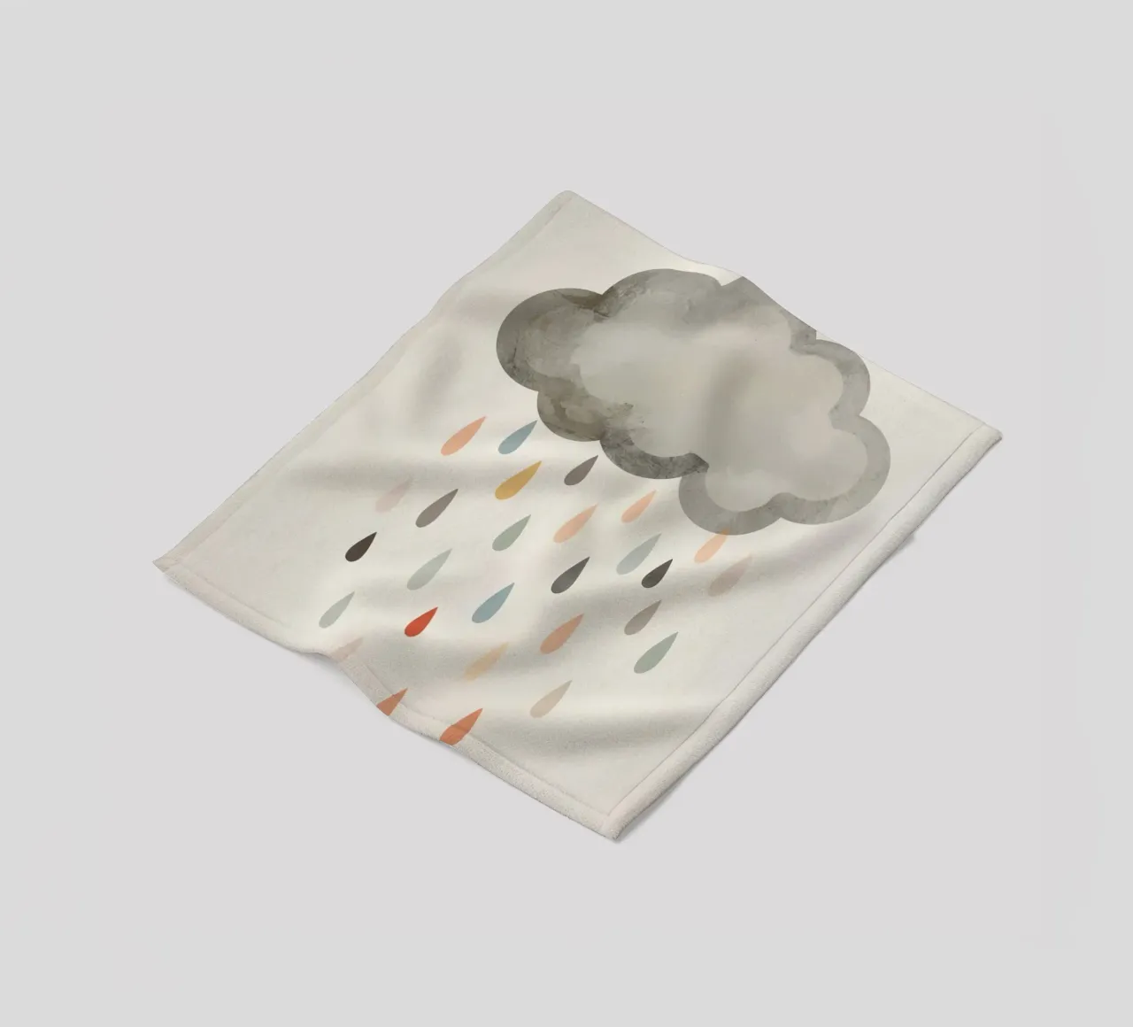 Nuvola con gocce di pioggia colorate coperta in pile da DesignDoodle