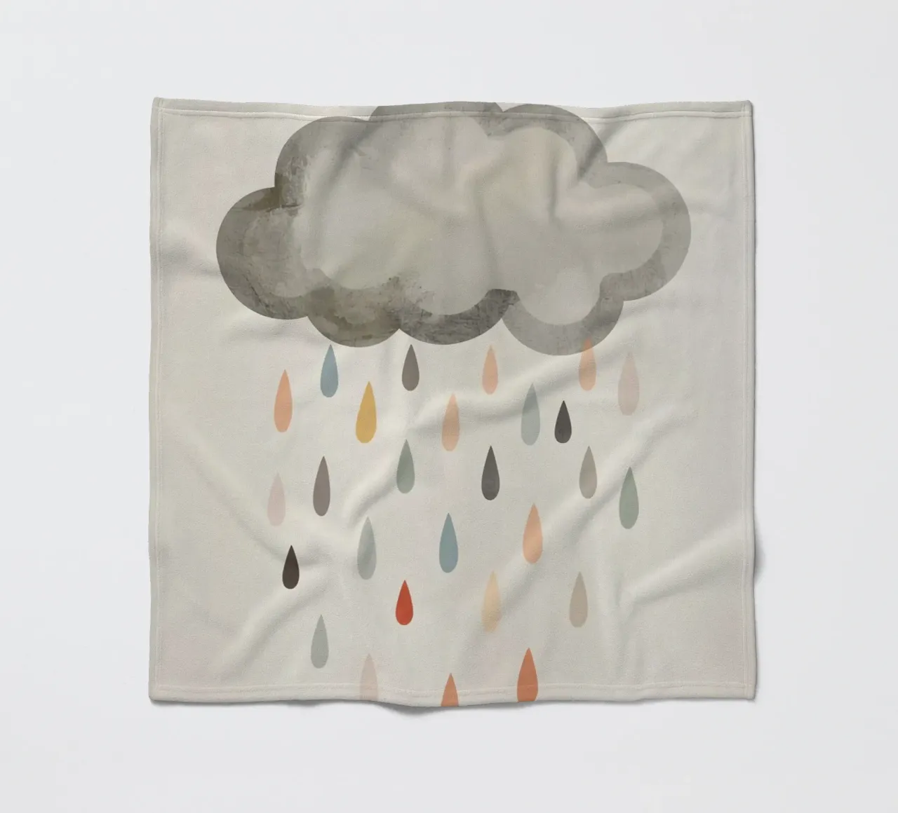 Nuvola con gocce di pioggia colorate coperta in pile da DesignDoodle