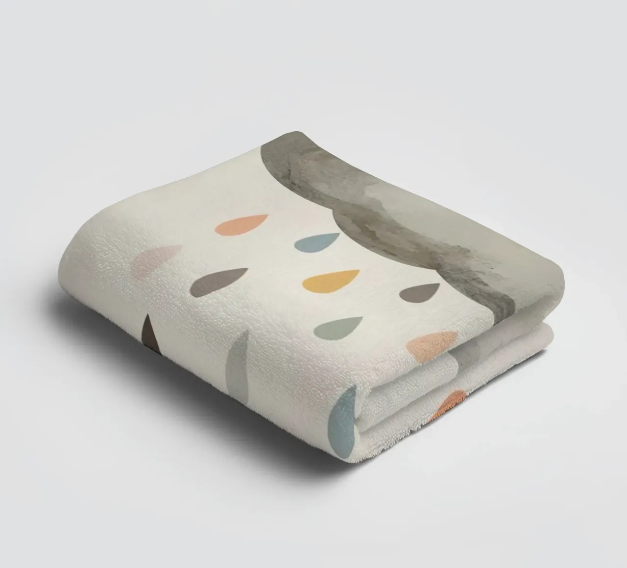 Nuvola con gocce di pioggia colorate asciugamano da bagno da DesignDoodle