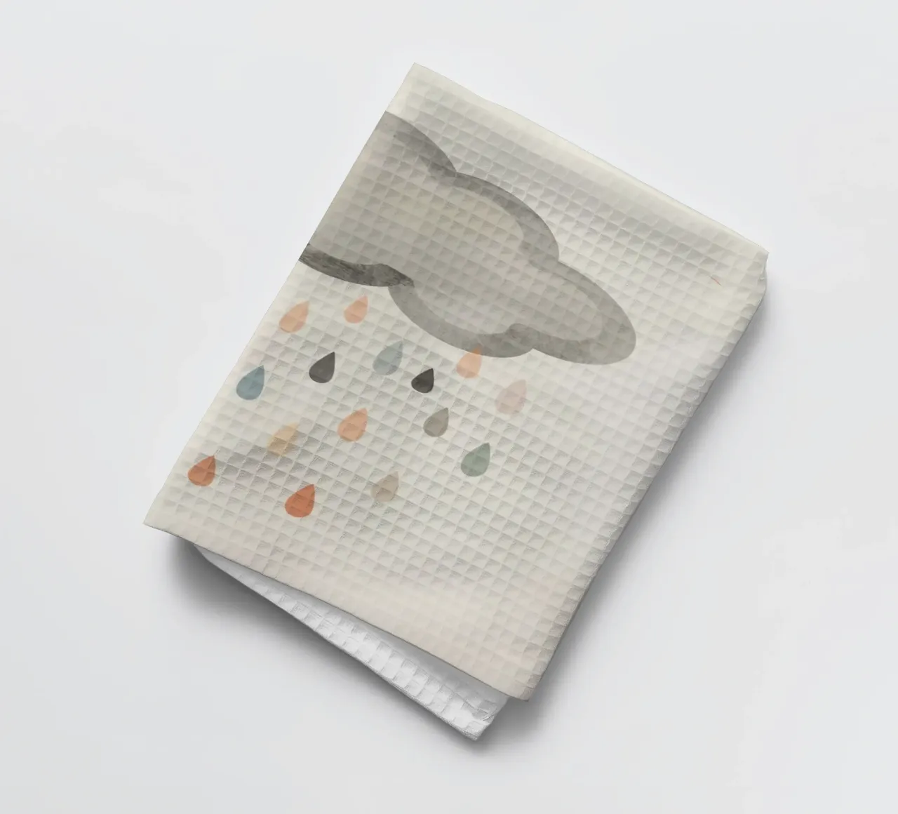 Nuvola con gocce di pioggia colorate canovaccio da cucina da DesignDoodle