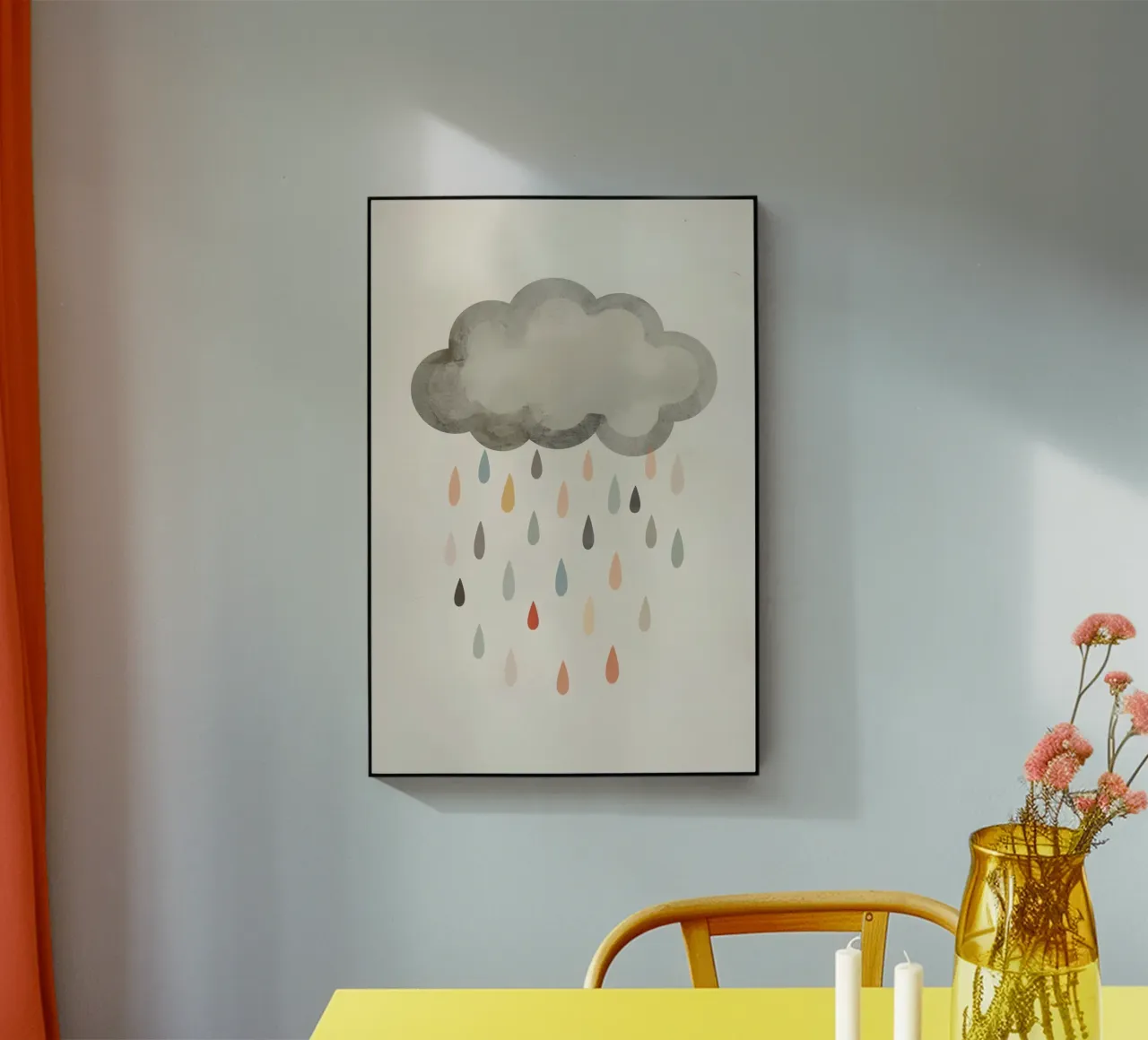 Nuvola con gocce di pioggia colorate plexiglass da DesignDoodle