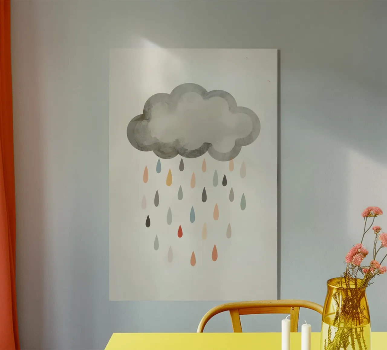 Nuvola con gocce di pioggia colorate plexiglass da DesignDoodle