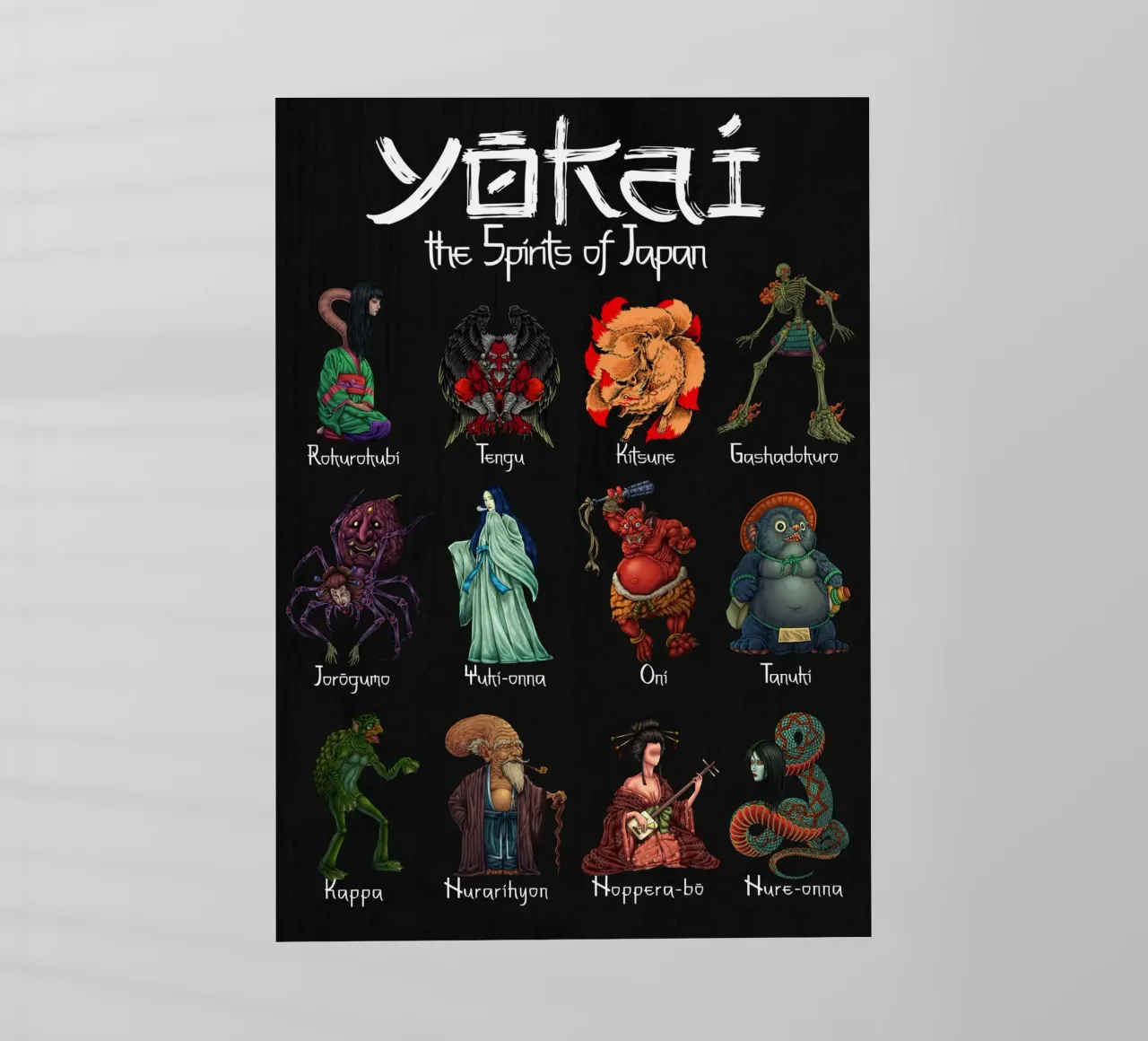 Yōkai - Il mondo degli spiriti giapponese in sintesi pellicola backlit da pixelbull - medieval art and more