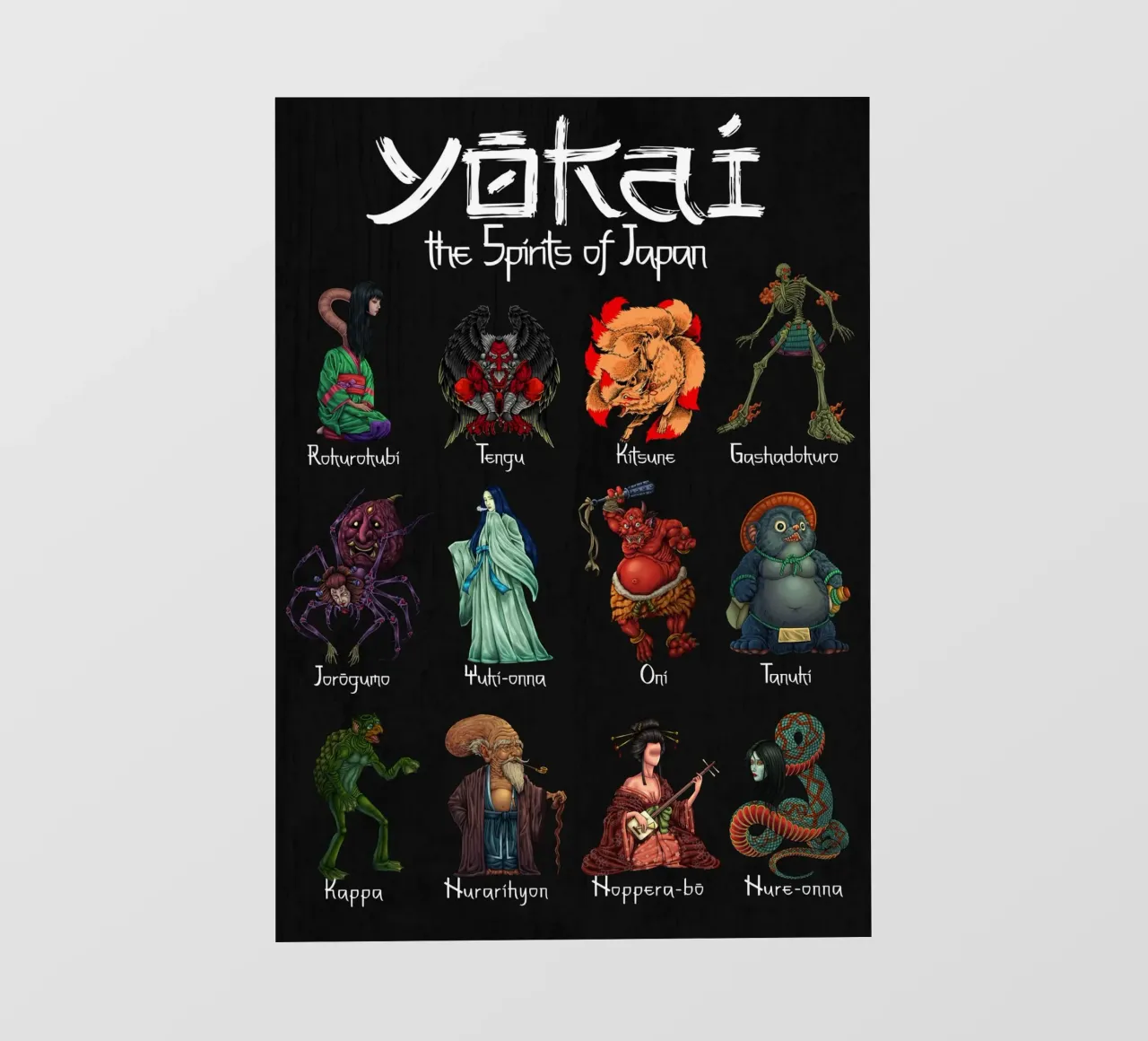 Yōkai - Il mondo degli spiriti giapponese in sintesi pellicola backlit da pixelbull - medieval art and more