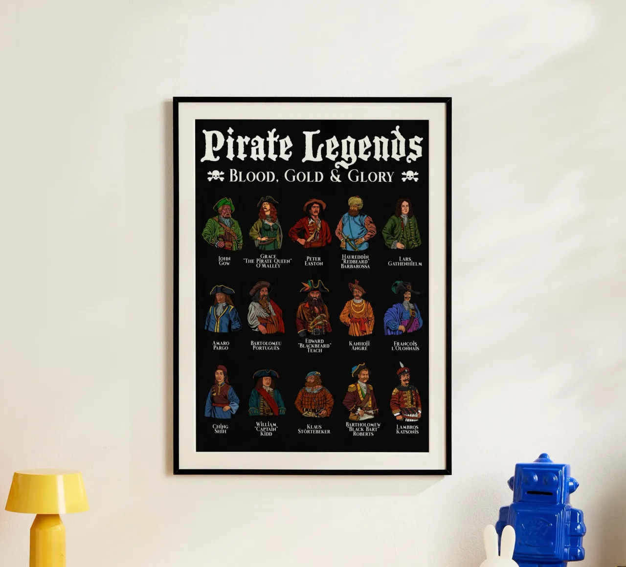 Pirates légendaires - Sang, or et gloire poster avec cadre en aluminium de pixelbull - medieval art and more