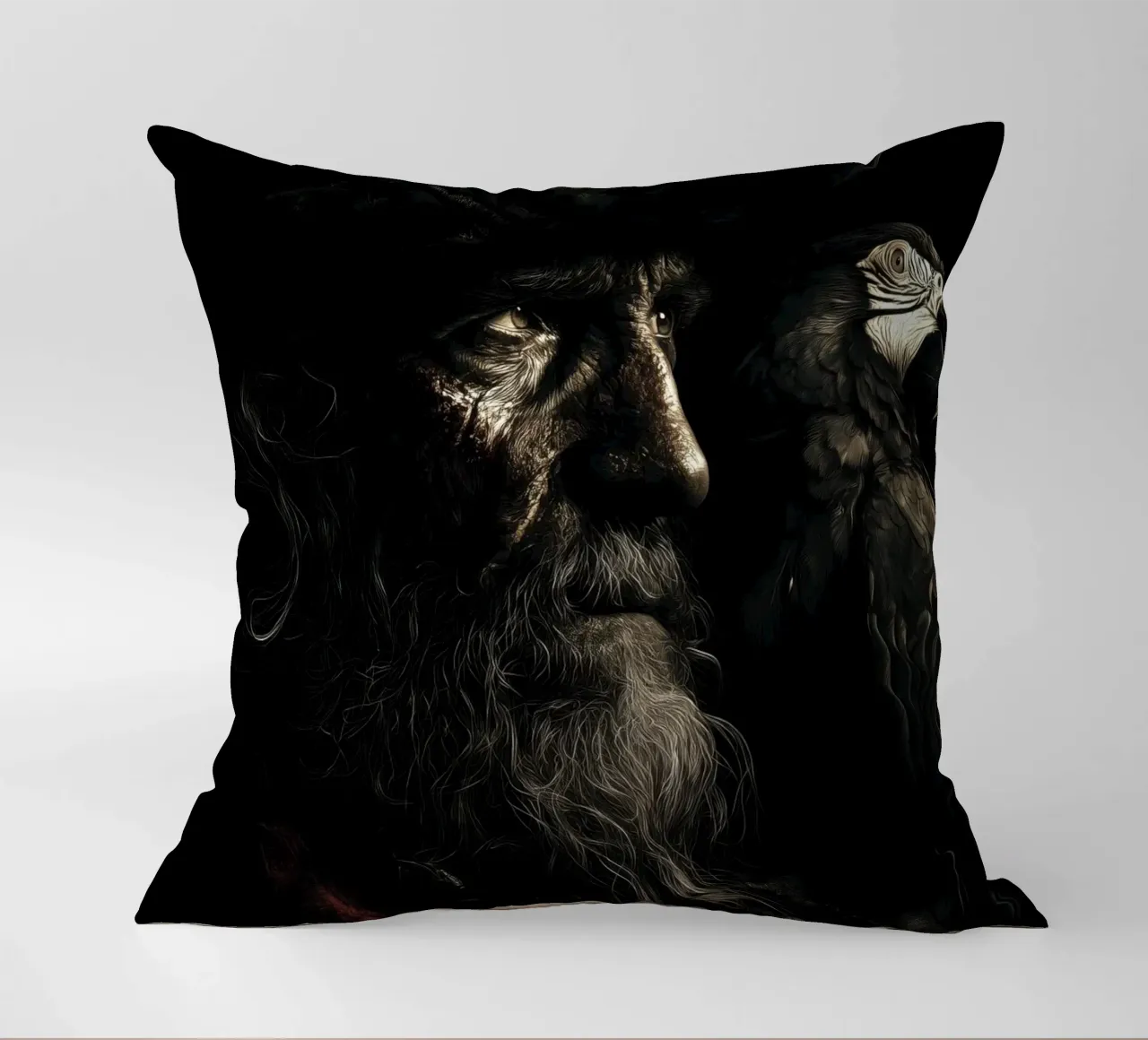 Studio sui pirati scuri con pappagallo cuscino da pixelbull - medieval art and more