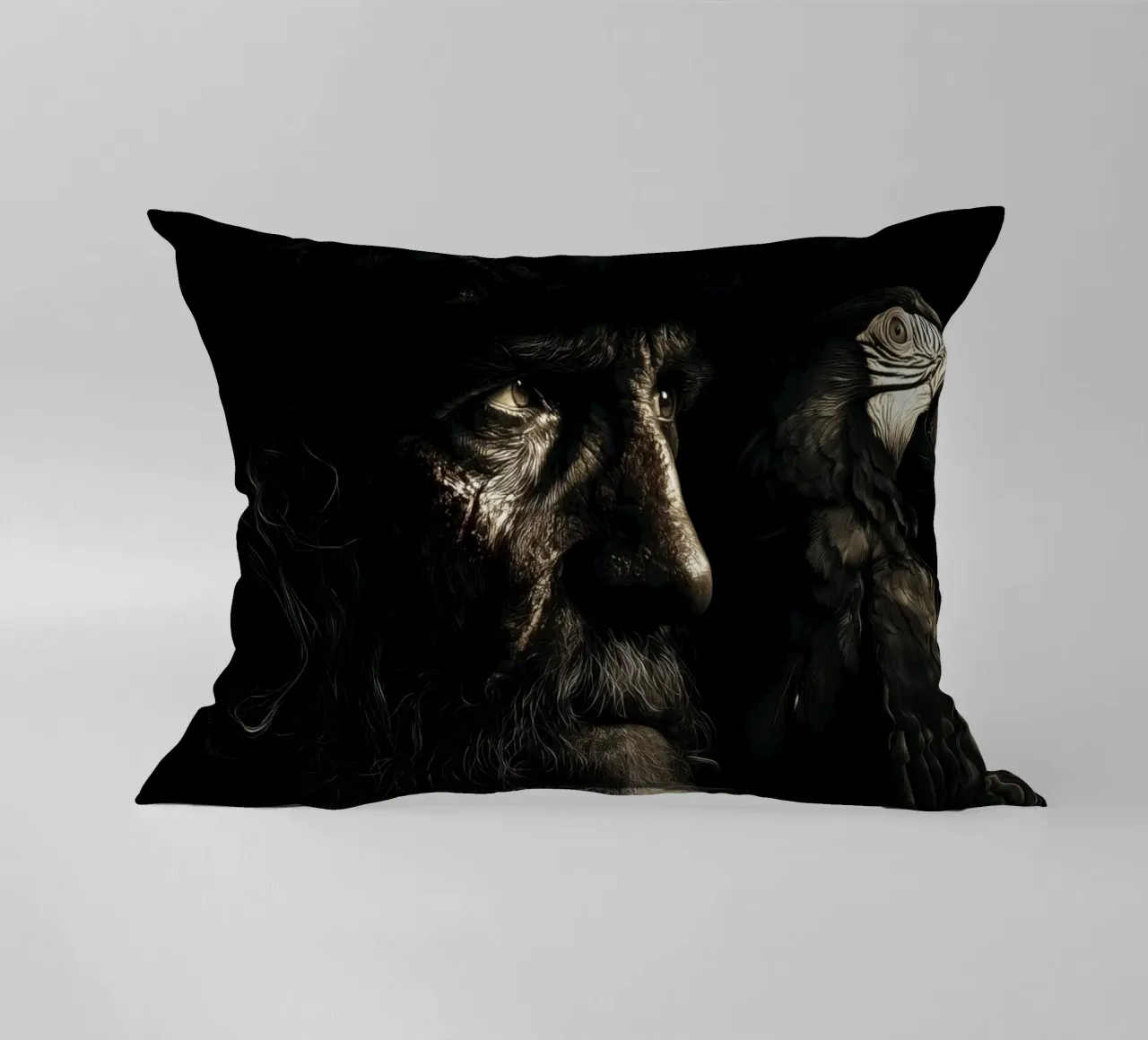 Studio sui pirati scuri con pappagallo cuscino da pixelbull - medieval art and more