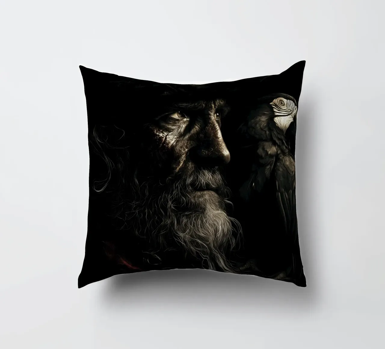 Studio sui pirati scuri con pappagallo cuscino da pixelbull - medieval art and more