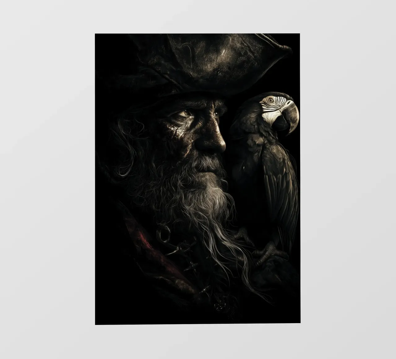 Studio sui pirati scuri con pappagallo telo in pvc da pixelbull - medieval art and more