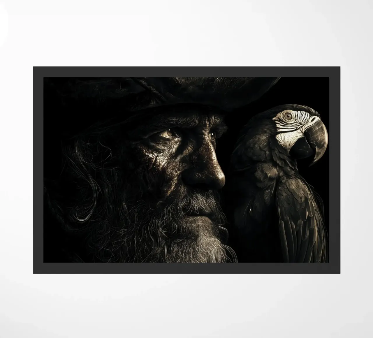 Studio sui pirati scuri con pappagallo zerbino da pixelbull - medieval art and more