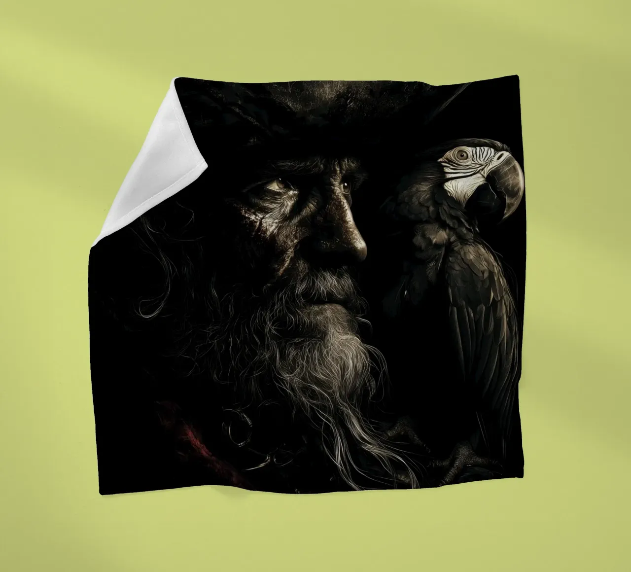 Studio sui pirati scuri con pappagallo coperta in pile da pixelbull - medieval art and more