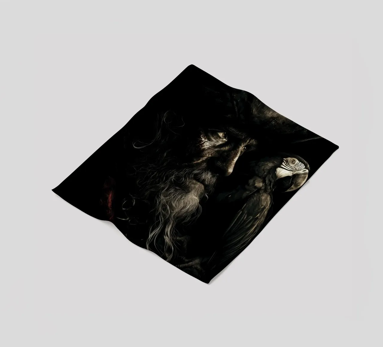 Studio sui pirati scuri con pappagallo coperta in pile da pixelbull - medieval art and more