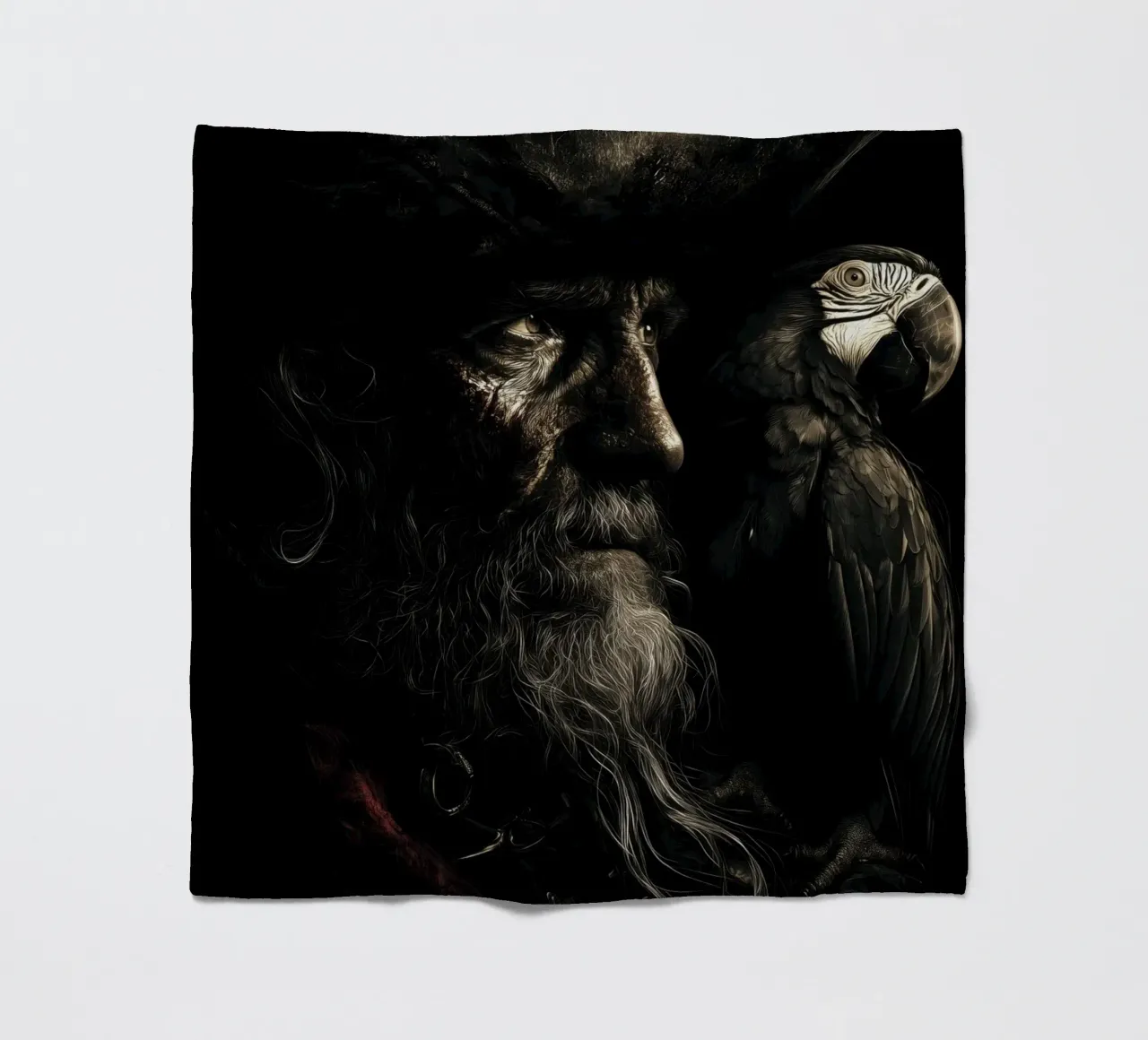 Studio sui pirati scuri con pappagallo coperta in pile da pixelbull - medieval art and more