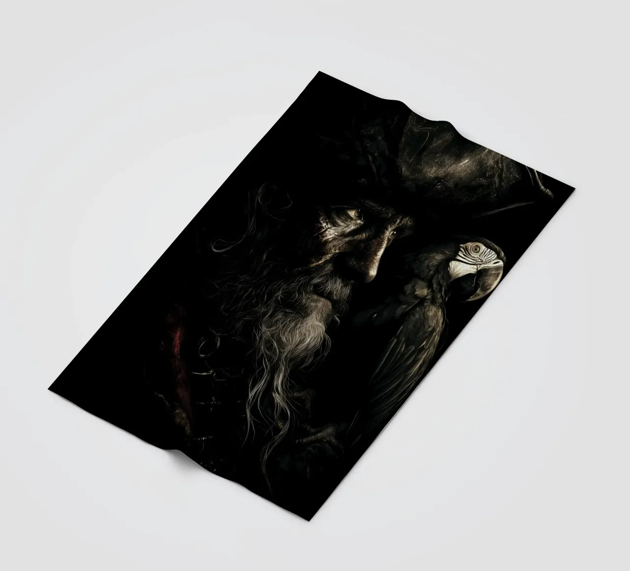 Studio sui pirati scuri con pappagallo coperta in pile da pixelbull - medieval art and more