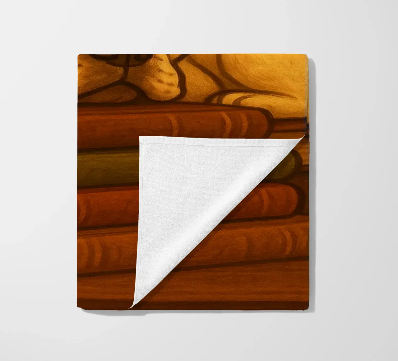 Bulldog francese addormentato in una biblioteca telo mare da pixelbull - medieval art and more