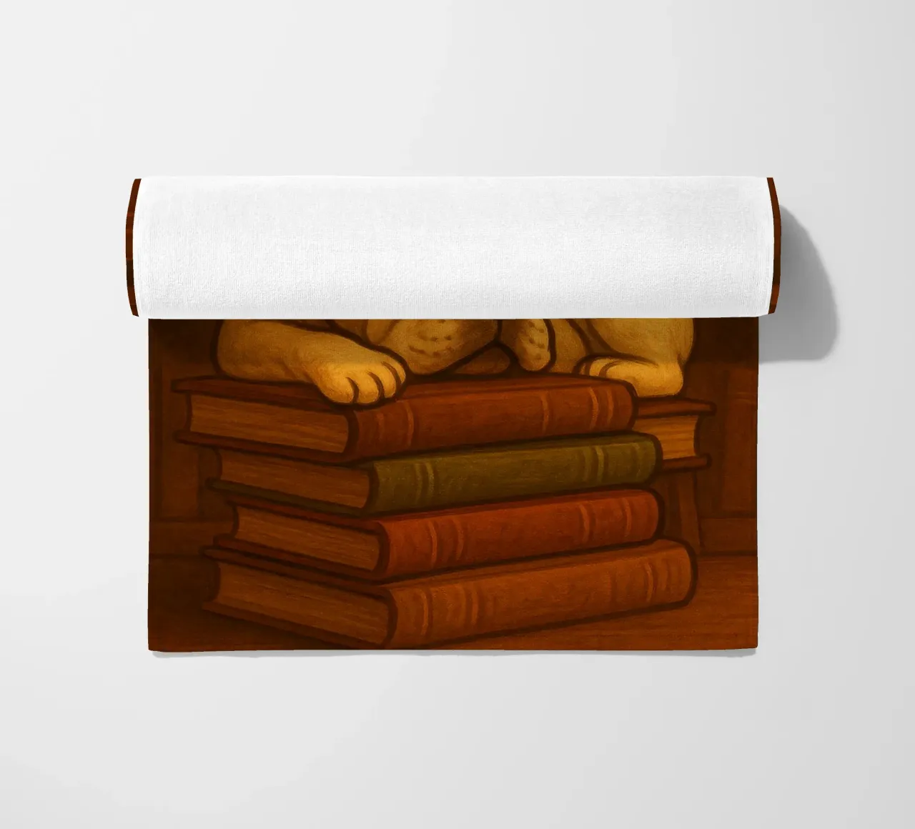 Bulldog francese addormentato in una biblioteca telo mare da pixelbull - medieval art and more