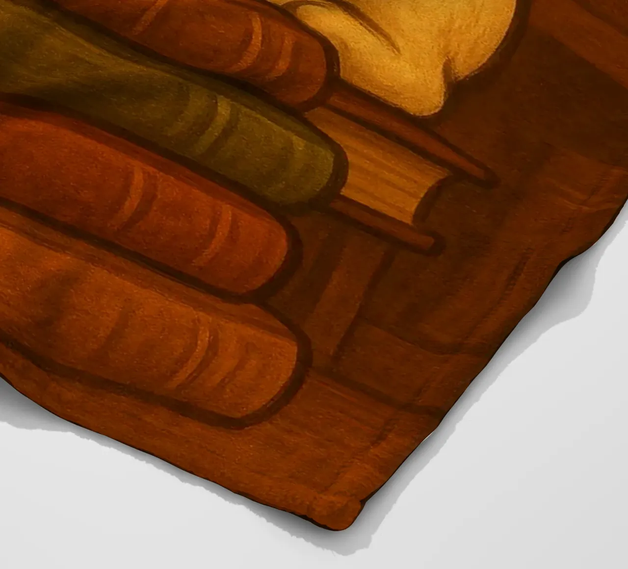 Bulldog francese addormentato in una biblioteca coperta in pile da pixelbull - medieval art and more