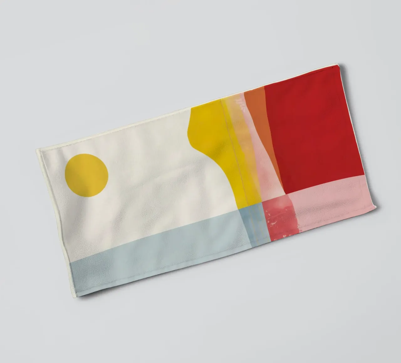 Abstract landscape with sun | Shared serenity towel by Autofocus