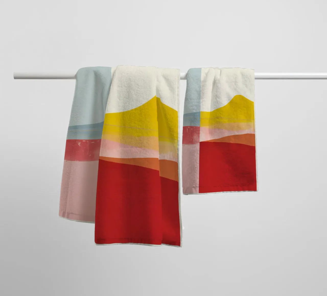 Abstract landscape with sun | Shared serenity towel by Autofocus
