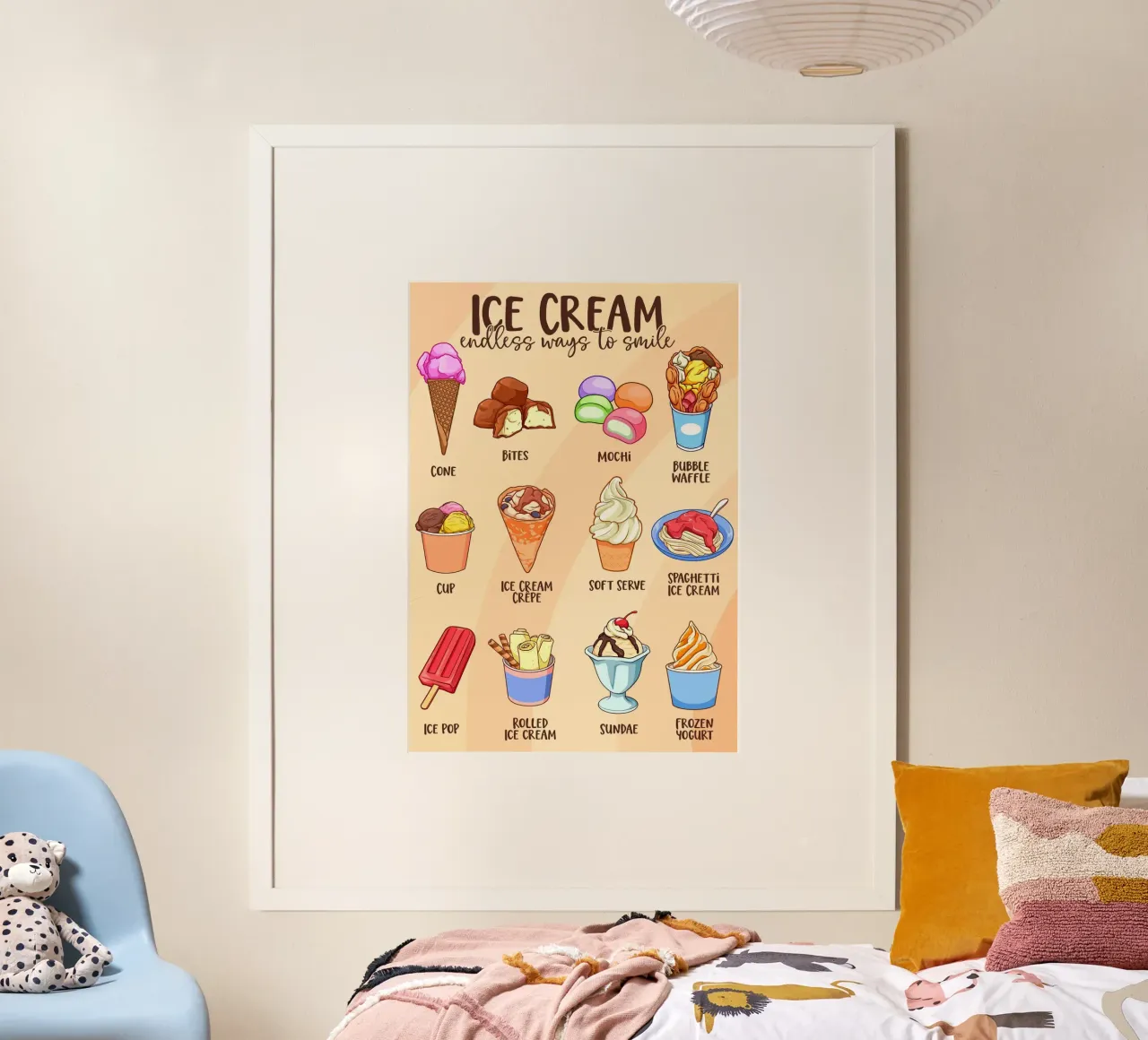 Variations de crèmes glacées dans une douce diversité poster de pixelbull - medieval art and more