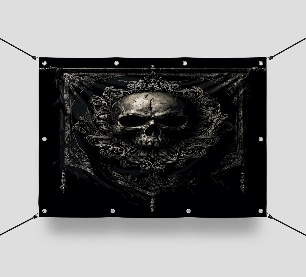 Stemma a teschio in stile gotico telo in pvc da pixelbull - medieval art and more