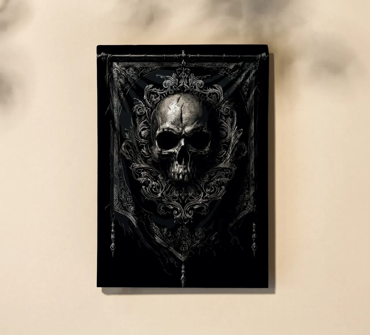 Gothic-style skull crest notebook by pixelbull - medieval art and more