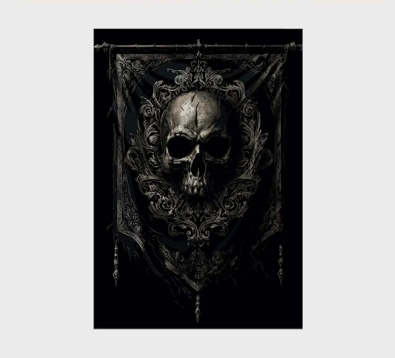 Gothic-style skull crest notebook by pixelbull - medieval art and more