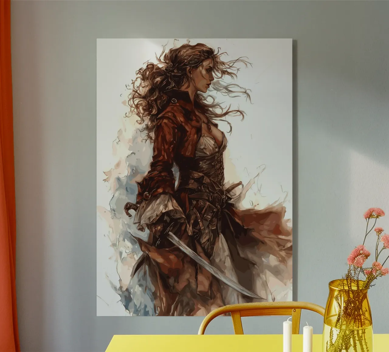 Un pirata nel vento con un atteggiamento determinato plexiglass da pixelbull - medieval art and more