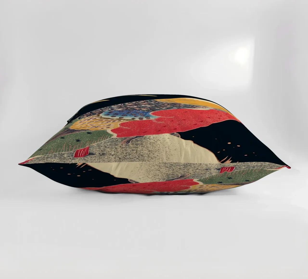 Golden Pheasant in the Snow cuscino da vintageshop
