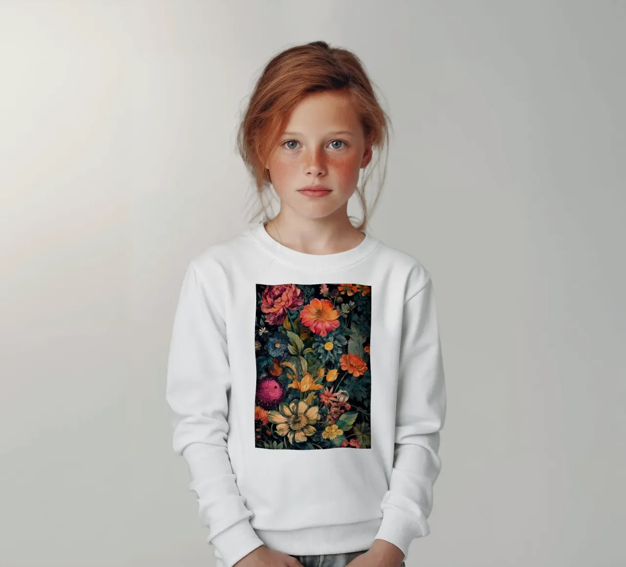 Meadow of Wild Plants dark art kids sweatshirt by Justyna Jaszke JBJart