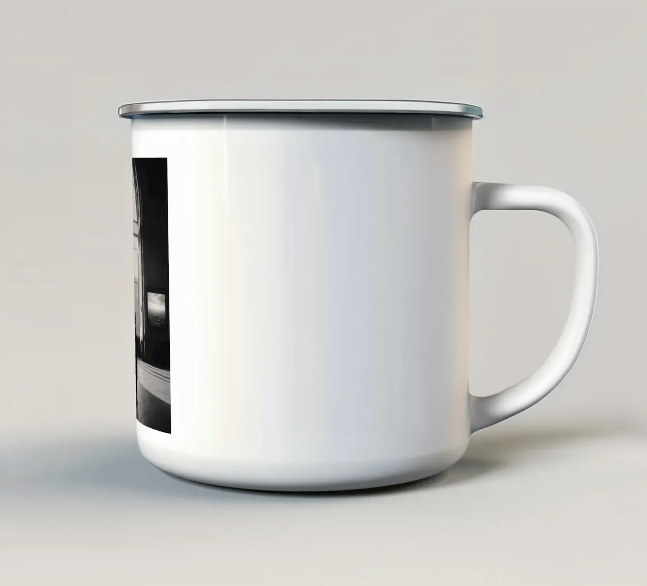 Lo sconosciuto con il cappotto tazza in smalto da M-Ulrich-Digital Art