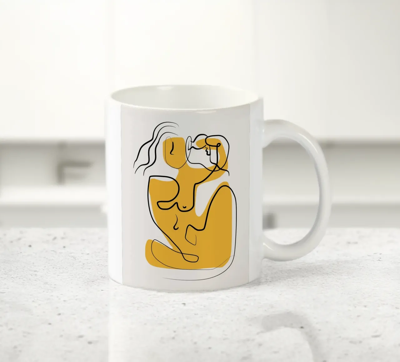 Giallo e nudo 03 tazza in ceramica da Little Dean
