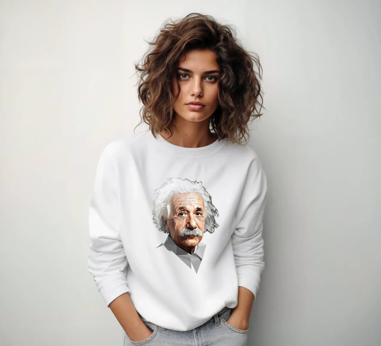 Albert Einstein Lowpoly felpa da Low Profile