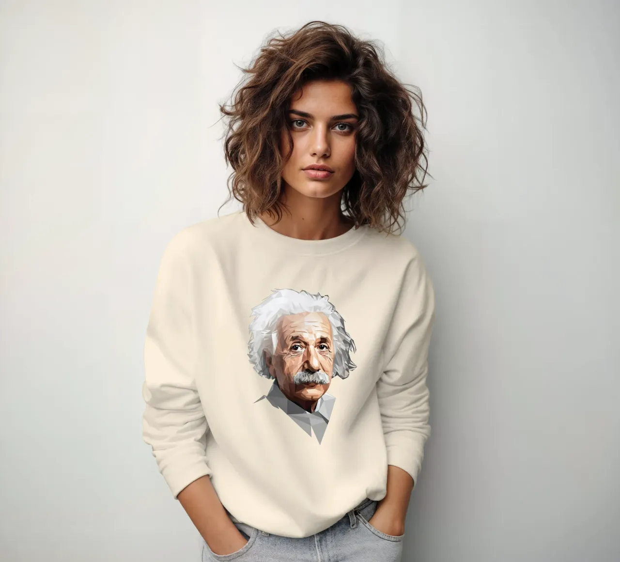 Albert Einstein Lowpoly felpa da Low Profile