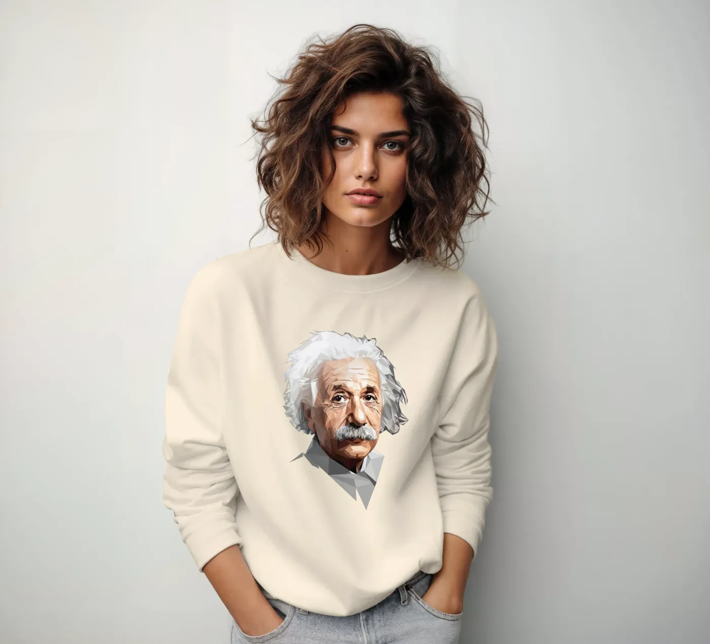 Albert Einstein Lowpoly felpa da Low Profile